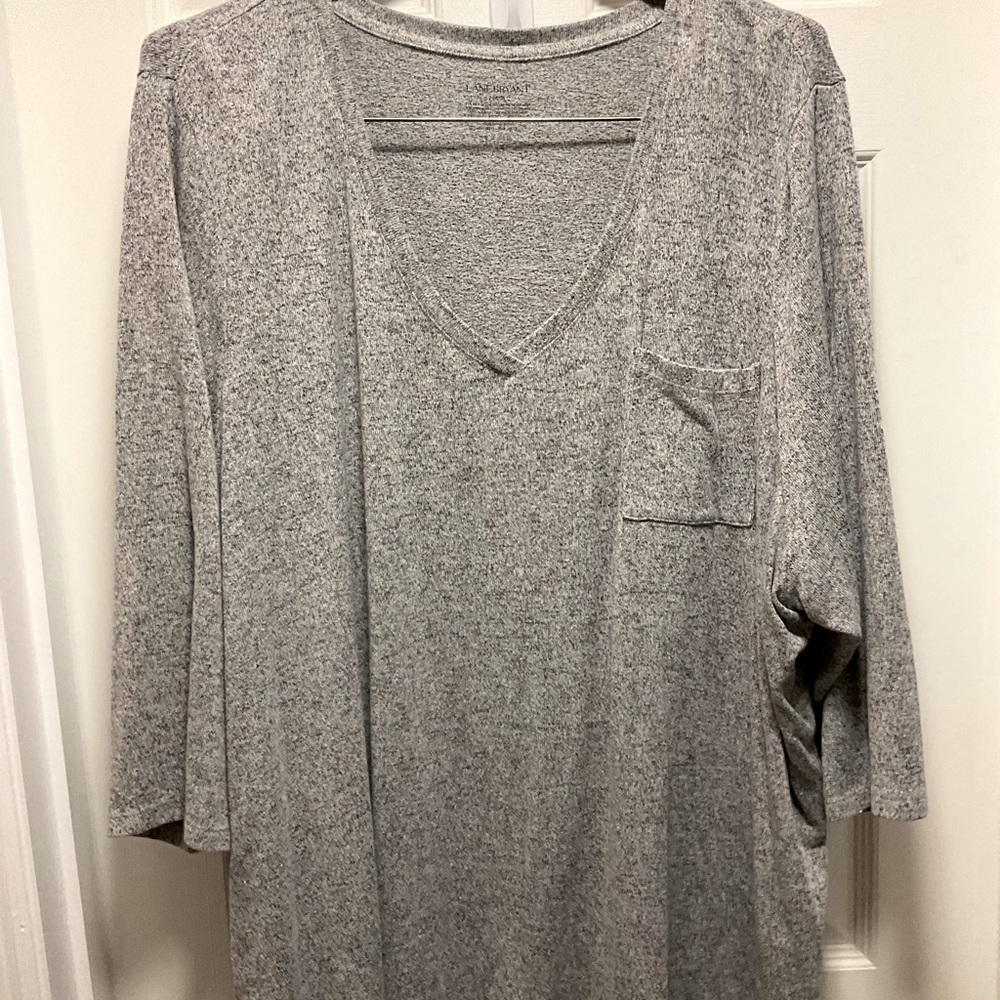 Lane Bryant Heather Gray V Neck Shirt
